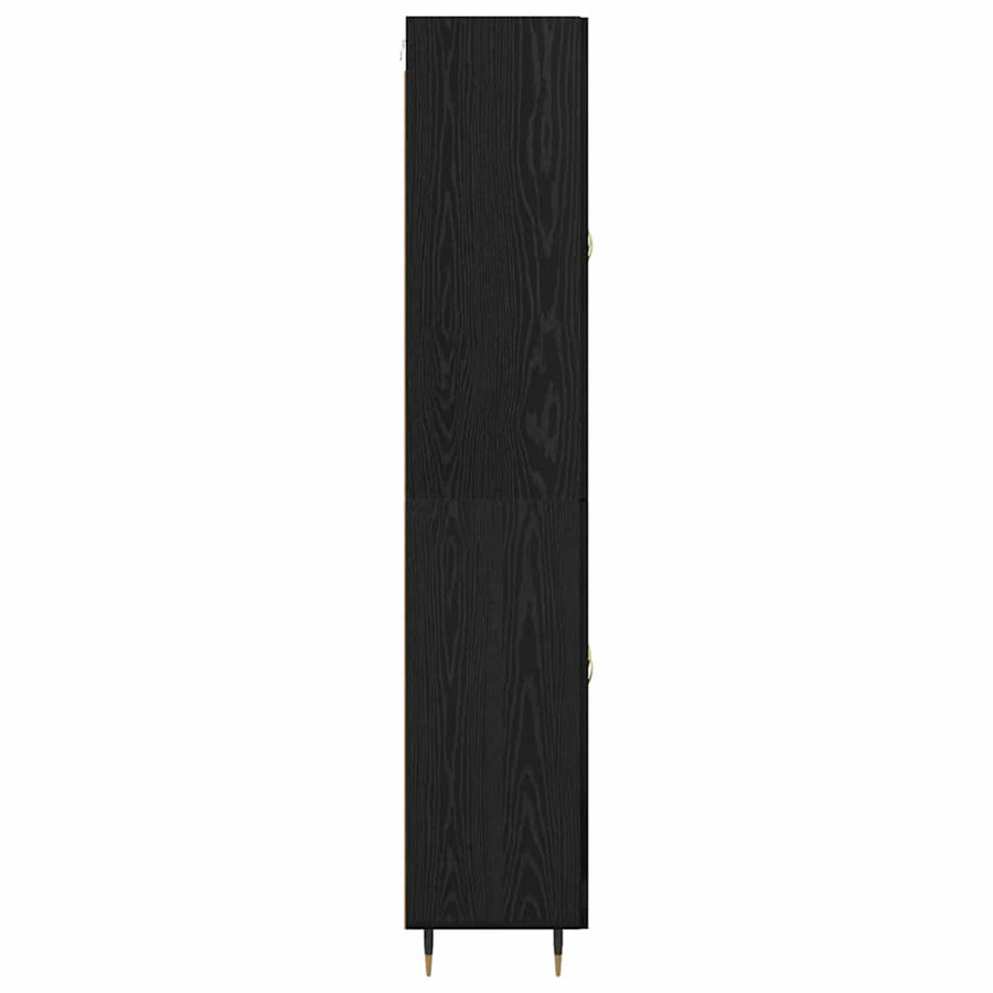 Highboard Zwart Eiken 69,5 x 34 x 180 cm Bewerkt hout