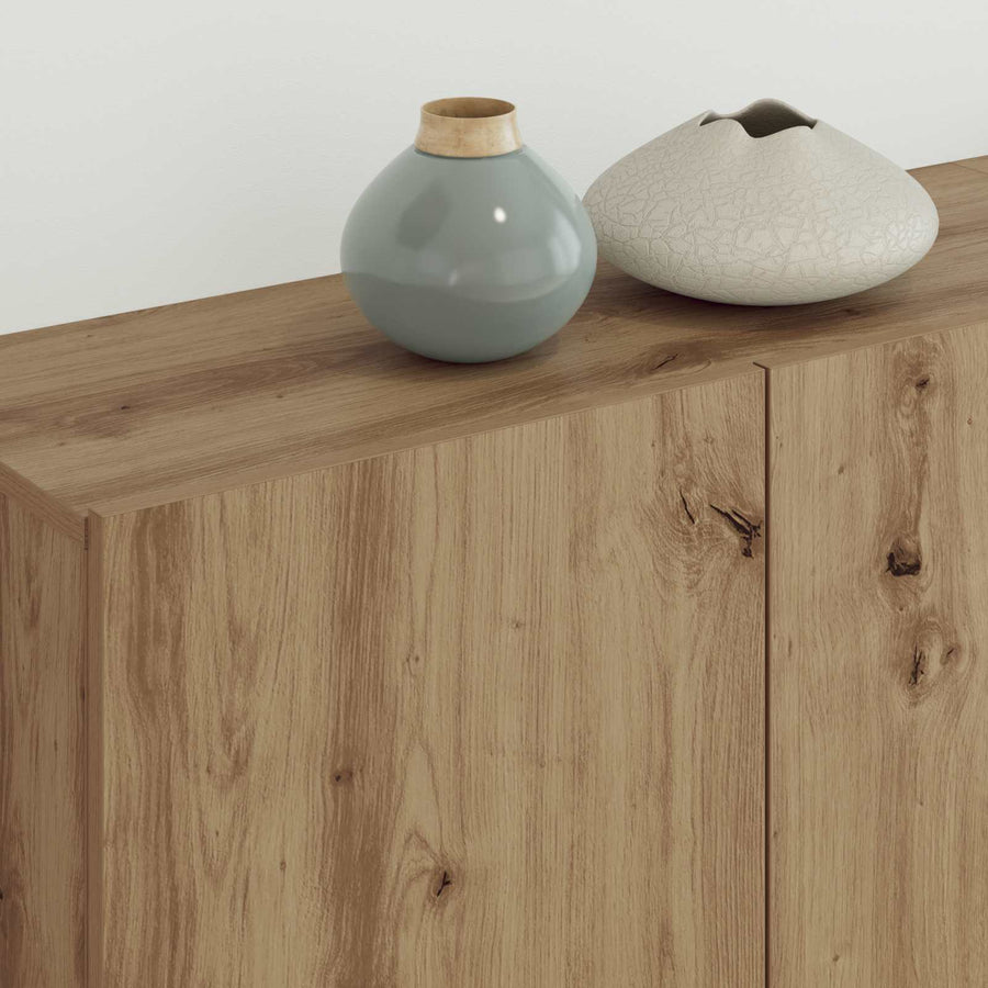 TV-kast Wandgemonteerd 4 pcs Artisan Eiken Bewerkt hout