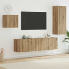 TV Cabinet Wall-Mounted 4 pcs Engineered Wood Artisan Oak