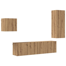 TV-kast Wandgemonteerd 4 pcs Artisan Eiken Bewerkt hout