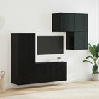 TV Cabinet Wall-Mounted 4 pcs Black Oak Engineered Wood