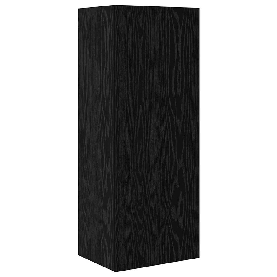 TV-wandmeubel Wandgemonteerd 4 pcs Zwart Eiken Bewerkt hout