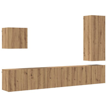 TV-wandmeubel Wandgemonteerd 5 pcs Artisan Eiken Bewerkt hout