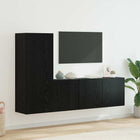 TV Unit Wall-Mounted 5 pcs Black Oak Engineered Wood