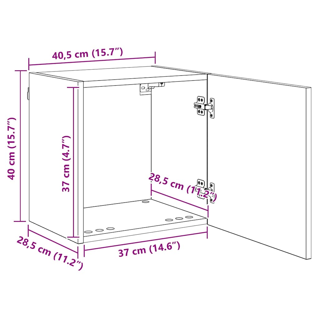 TV Wandmeubels Wandgemonteerd 5 pcs Zwart Eiken Bewerkt hout