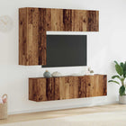 TV Wall Unit Wall-mounted 5 pcs Processed Old Wood