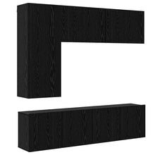 TV Wandmeubels Wandgemonteerd 5 pcs Zwart Eiken Bewerkt hout