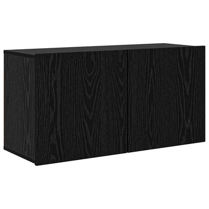 TV Wandmeubels Wandgemonteerd 5 pcs Zwart Eiken Bewerkt hout