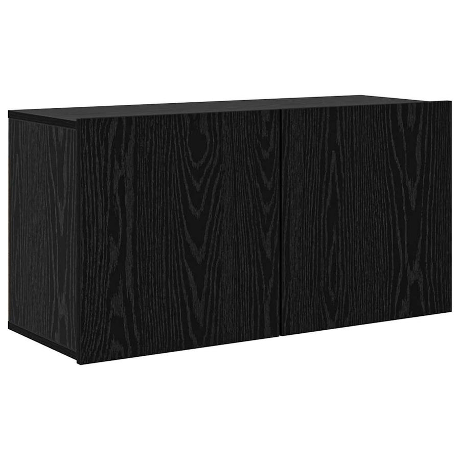 TV Wandmeubels Wandgemonteerd 5 pcs Zwart Eiken Bewerkt hout