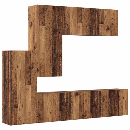 TV-wandmeubel Wandgemonteerd 5 pcs Oud Hout Bewerkt hout