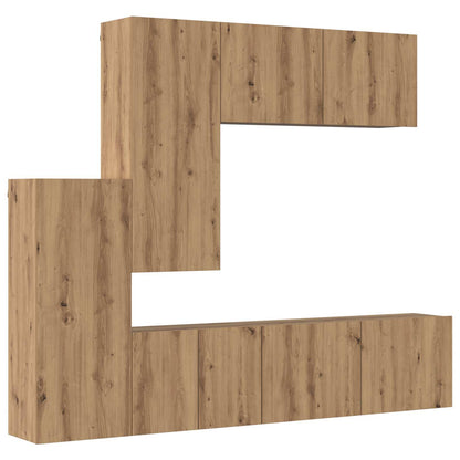 TV-wandmeubel Wandgemonteerd 5 pcs Artisan Eiken Bewerkt hout