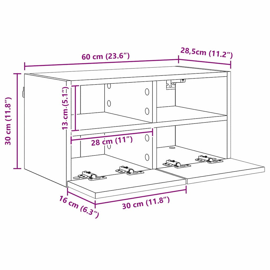 TV Wandmeubels 4 pcs Oud Hout Bewerkt hout