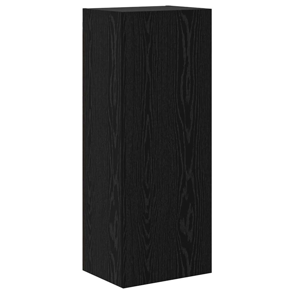 TV Wandmeubels 4 pcs Zwart Eiken Bewerkt hout