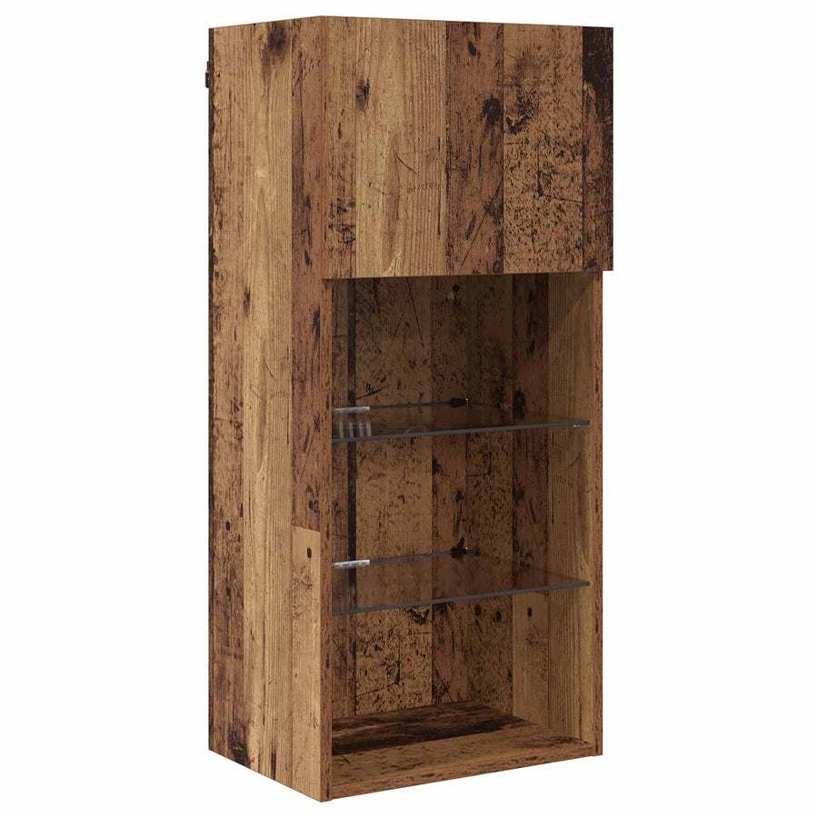 Tv Wandmeubels Wandgemonteerd 6 Pcs Zwart Eiken Bewerkt Hout