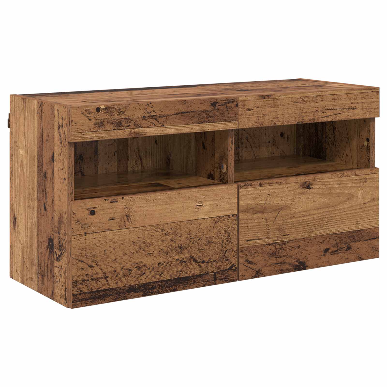 Tv Wandmeubels Wandgemonteerd 6 Pcs Zwart Eiken Bewerkt Hout