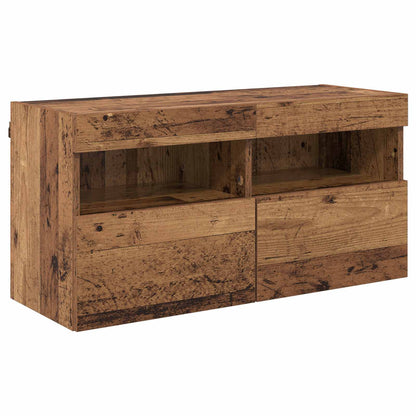 Tv Wandmeubels Wandgemonteerd 6 Pcs Zwart Eiken Bewerkt Hout