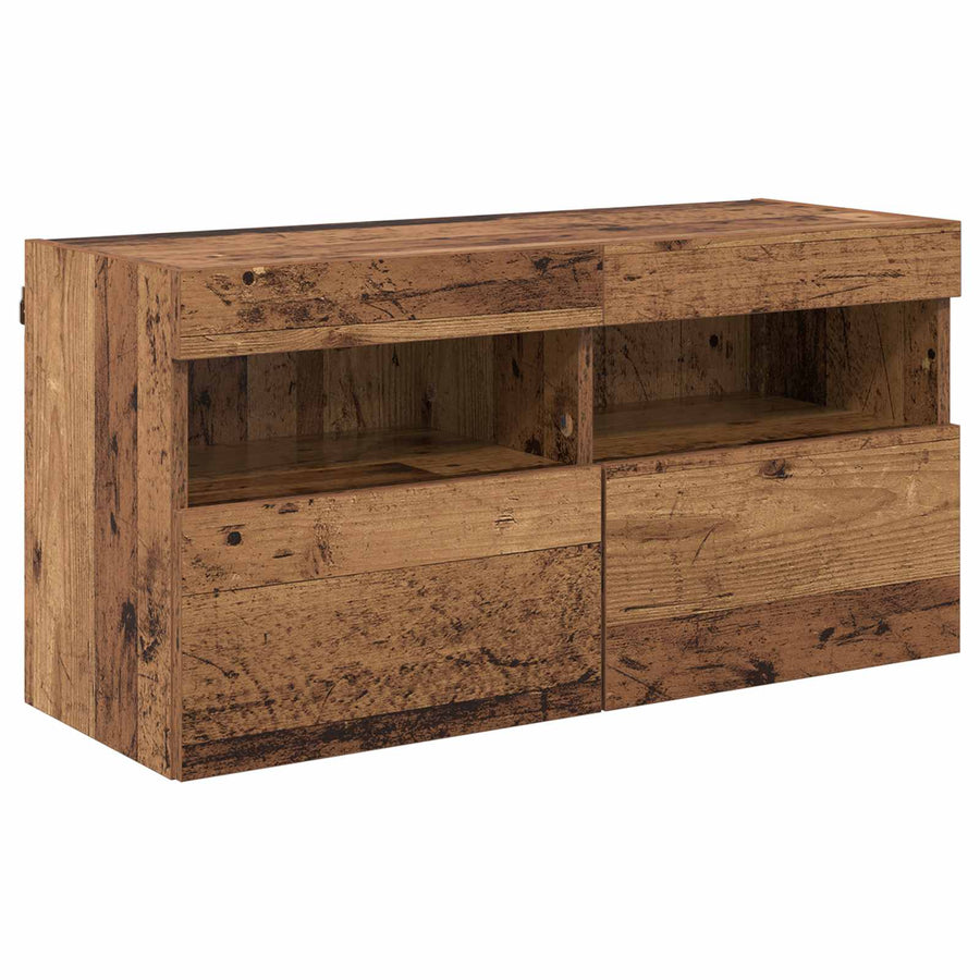 Tv Wandmeubels Wandgemonteerd 6 Pcs Zwart Eiken Bewerkt Hout