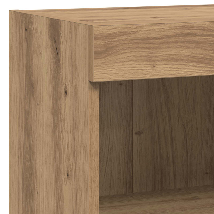 Tv Wandmeubels Met Led-Striplichten 6 Pcs Oud Hout Bewerkt Hout