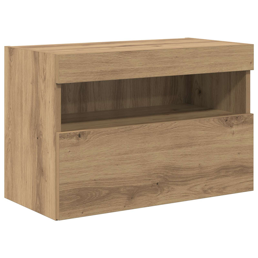 Tv Wandkast Set Met Led Lichten 7 Pcs Artisanaal Eikenkleurig