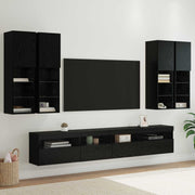 Tv-meubel 100x30x40 cm zwart eiken bewerkt hout