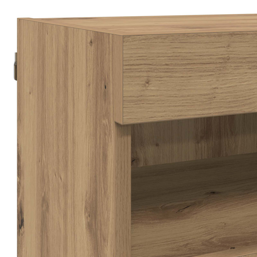 Tv Wandkast Set Wandgemonteerd 7 Pcs Artisan Eiken Bewerkt Hout