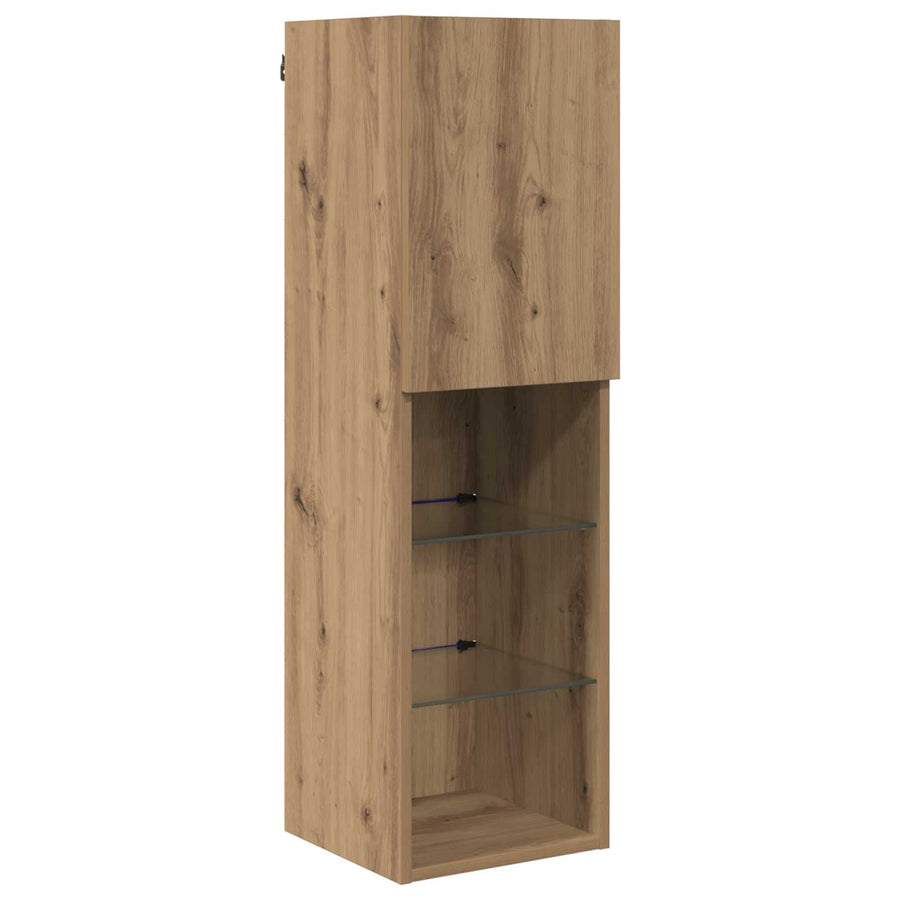 Tv Wandkast Set Wandgemonteerd 7 Pcs Artisan Eiken Bewerkt Hout