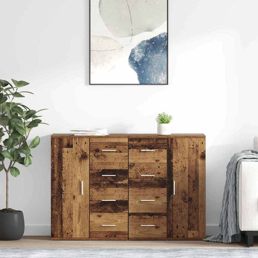 Dressoirs Corona 2 pcs Oud Hout 59 x 39 x 80 cm Bewerkt hout