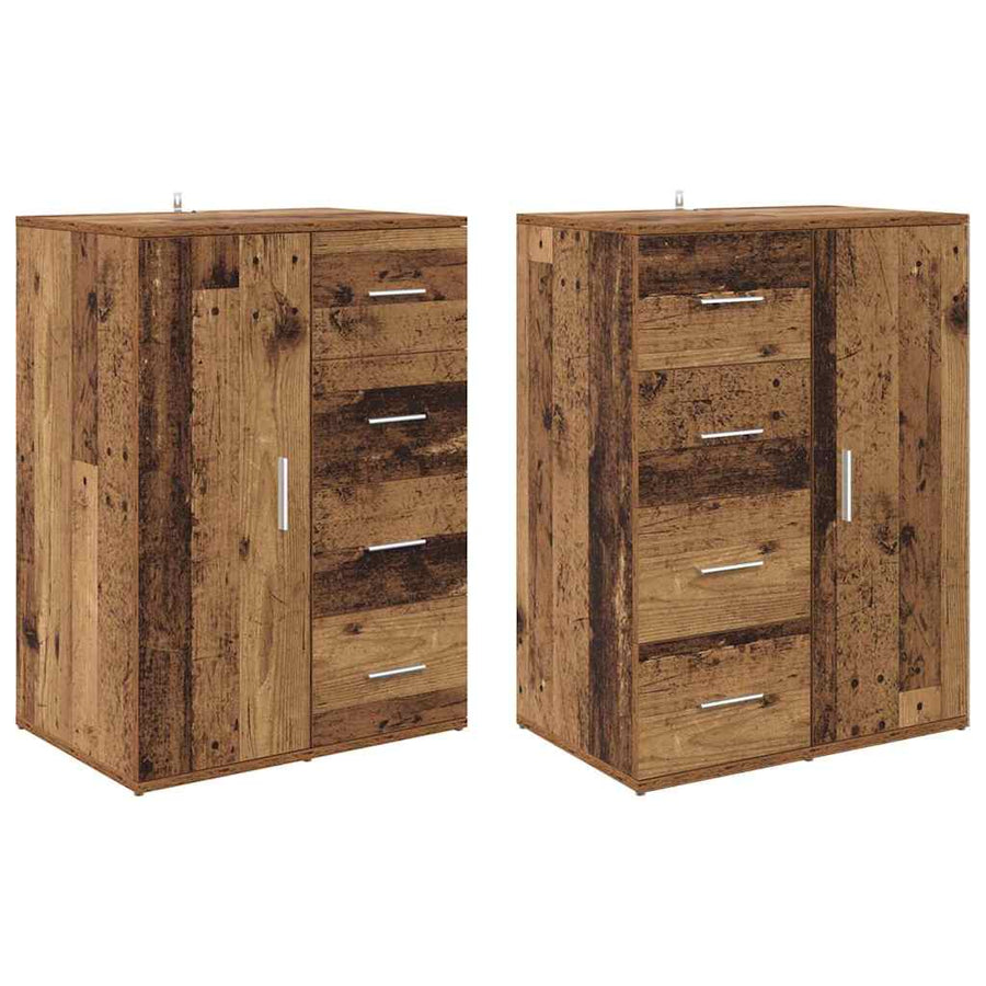 Dressoirs Corona 2 pcs Oud Hout 59 x 39 x 80 cm Bewerkt hout