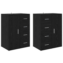 Dressoirs Corona 2 pcs Zwart Eiken 59 x 39 x 80 cm Bewerkt hout