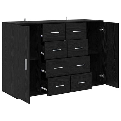Dressoirs Corona 2 pcs Zwart Eiken 59 x 39 x 80 cm Bewerkt hout