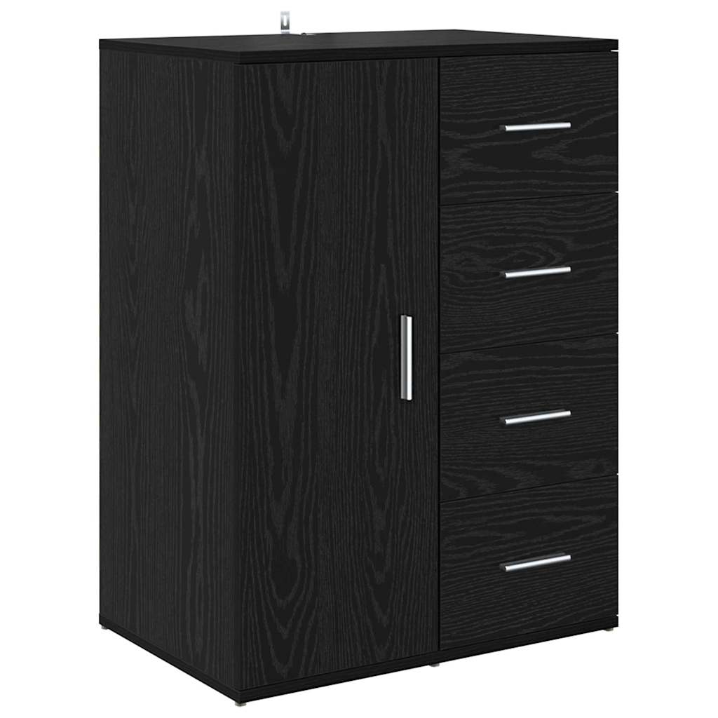 Dressoirs Corona 2 pcs Zwart Eiken 59 x 39 x 80 cm Bewerkt hout