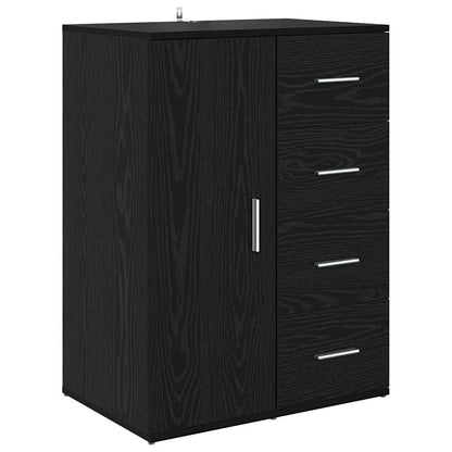 Dressoirs Corona 2 pcs Zwart Eiken 59 x 39 x 80 cm Bewerkt hout