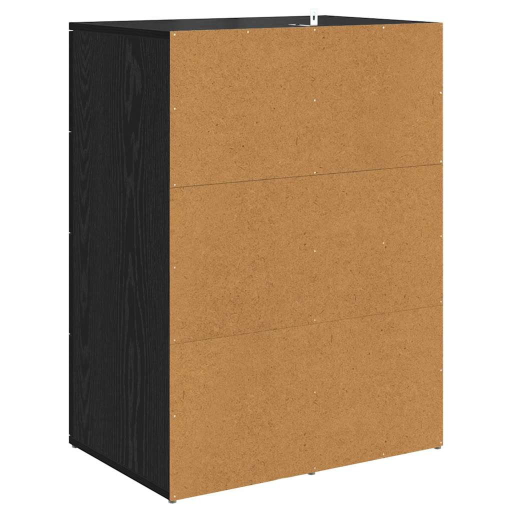 Dressoirs Corona 2 pcs Zwart Eiken 59 x 39 x 80 cm Bewerkt hout