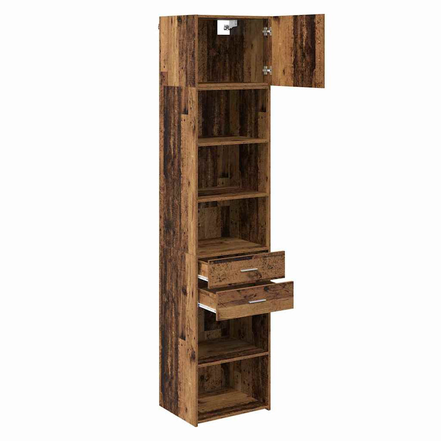 Highboard met lade Oud Hout 50 x 42,5 x 225 cm Bewerkt hout