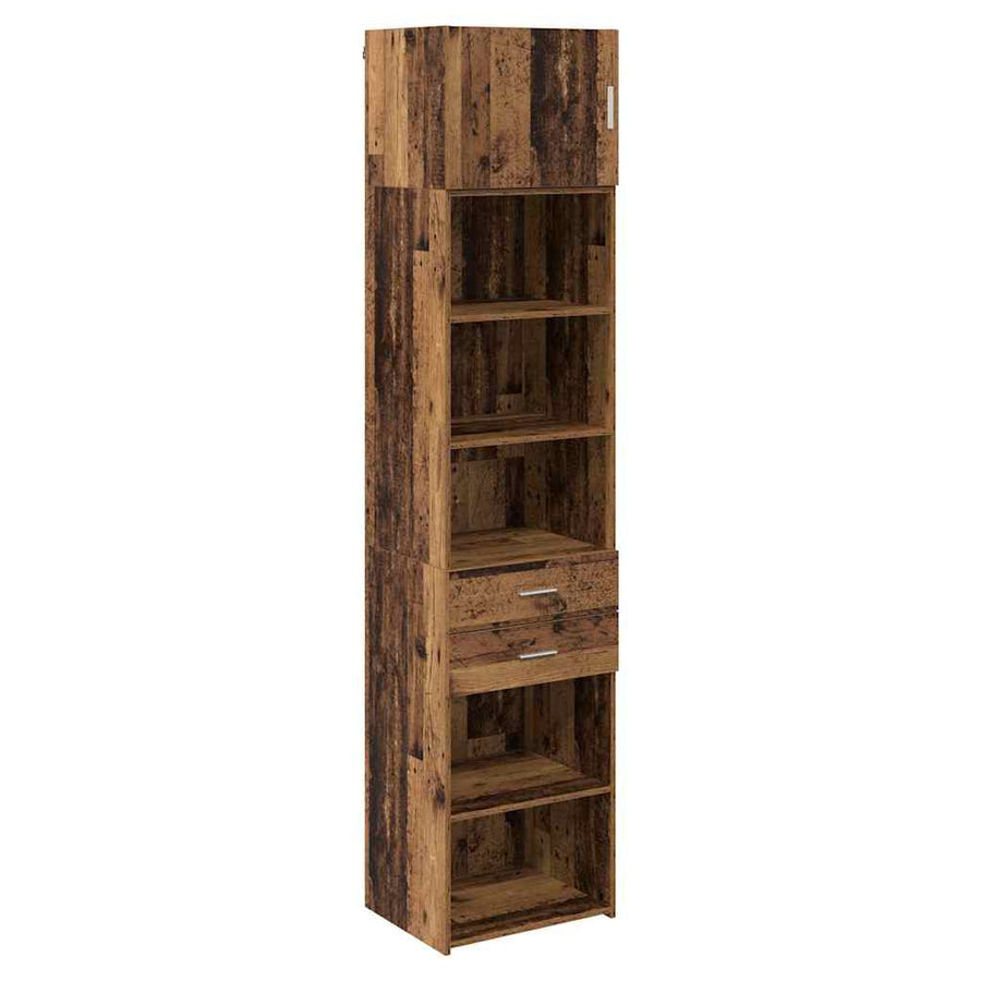 Highboard met lade Oud Hout 50 x 42,5 x 225 cm Bewerkt hout