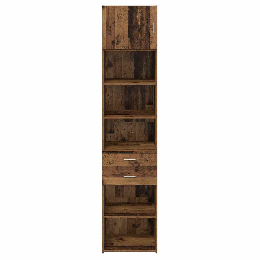 Highboard met lade Oud Hout 50 x 42,5 x 225 cm Bewerkt hout