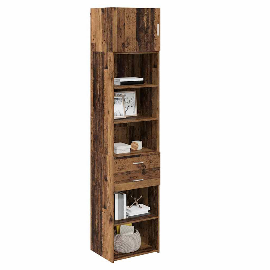 Highboard met lade Oud Hout 50 x 42,5 x 225 cm Bewerkt hout
