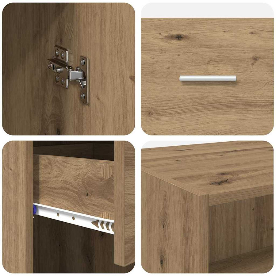 Highboard Artisan Eiken 50 x 42,5 x 225 cm Bewerkt hout