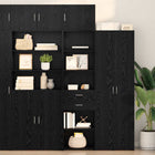 Highboard 50x42,5x225 cm zwart eiken