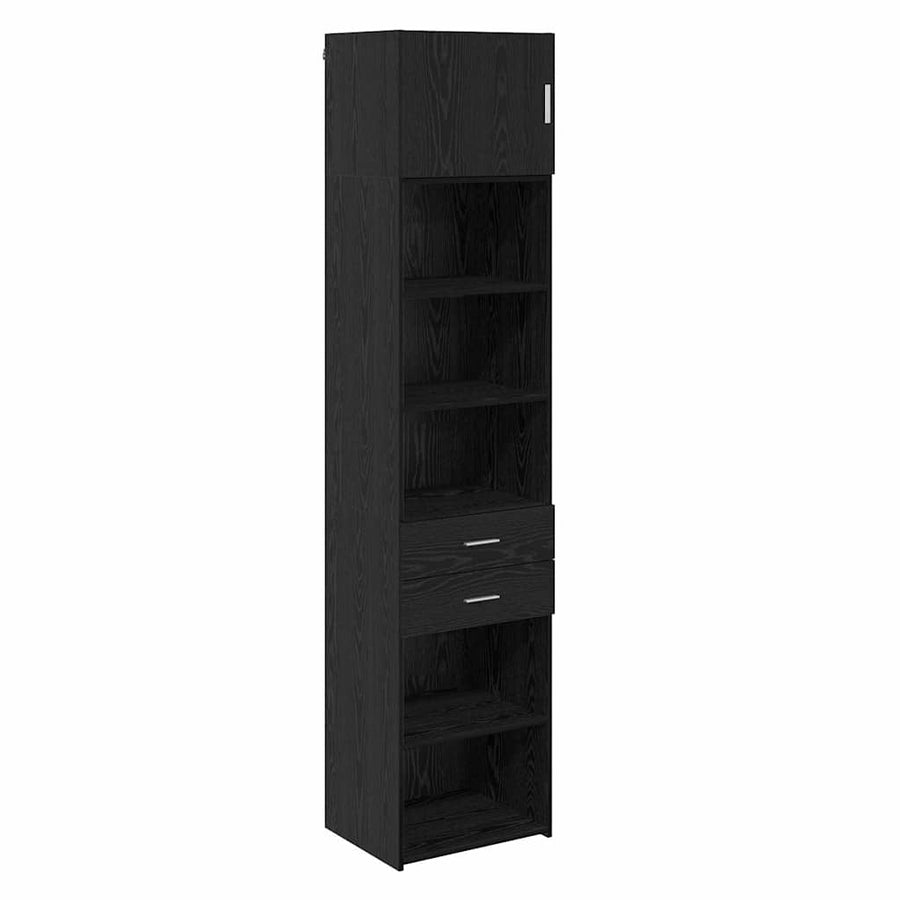 Highboard Met Lade 50 X 42,5 X 225 Cm Bewerkt Hout Zwart eiken