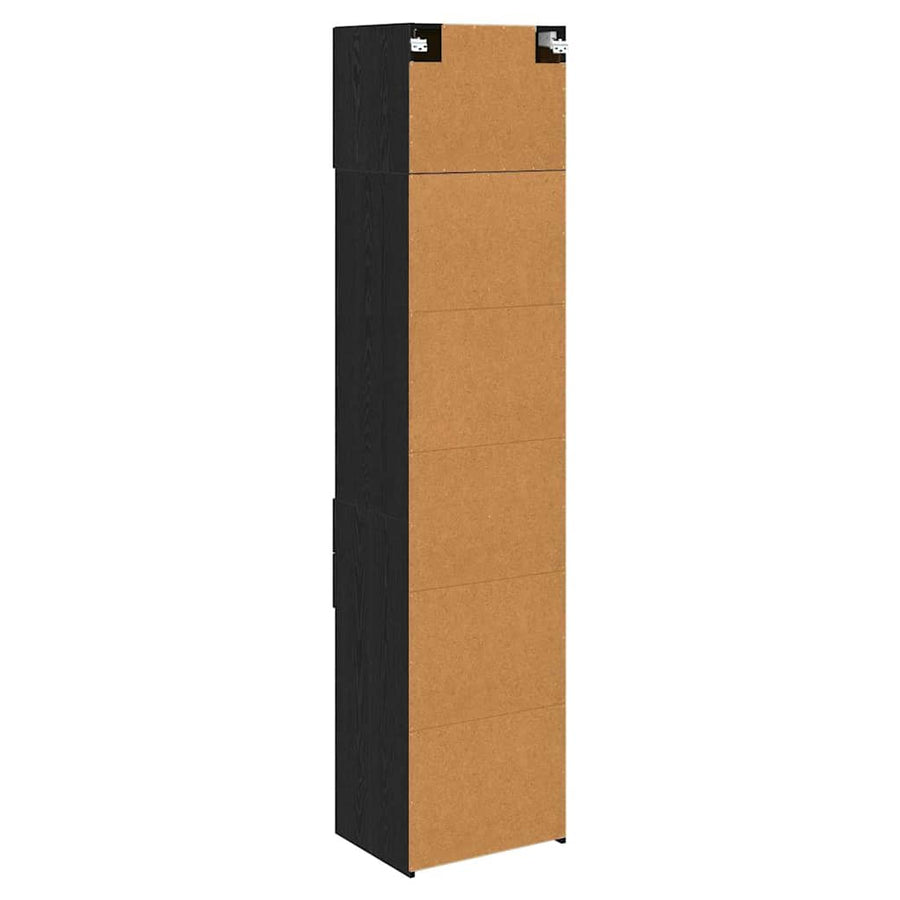 Highboard Met Lade 50 X 42,5 X 225 Cm Bewerkt Hout Zwart eiken