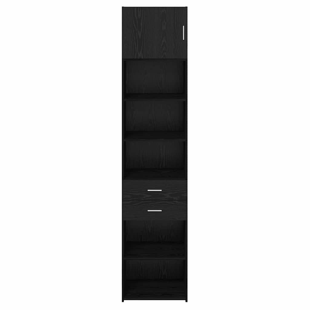 Highboard Met Lade 50 X 42,5 X 225 Cm Bewerkt Hout Zwart eiken
