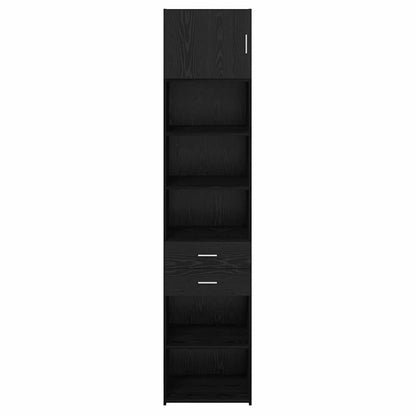 Highboard Met Lade 50 X 42,5 X 225 Cm Bewerkt Hout Zwart eiken
