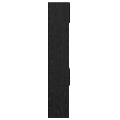 Highboard Met Lade 50 X 42,5 X 225 Cm Bewerkt Hout Zwart eiken