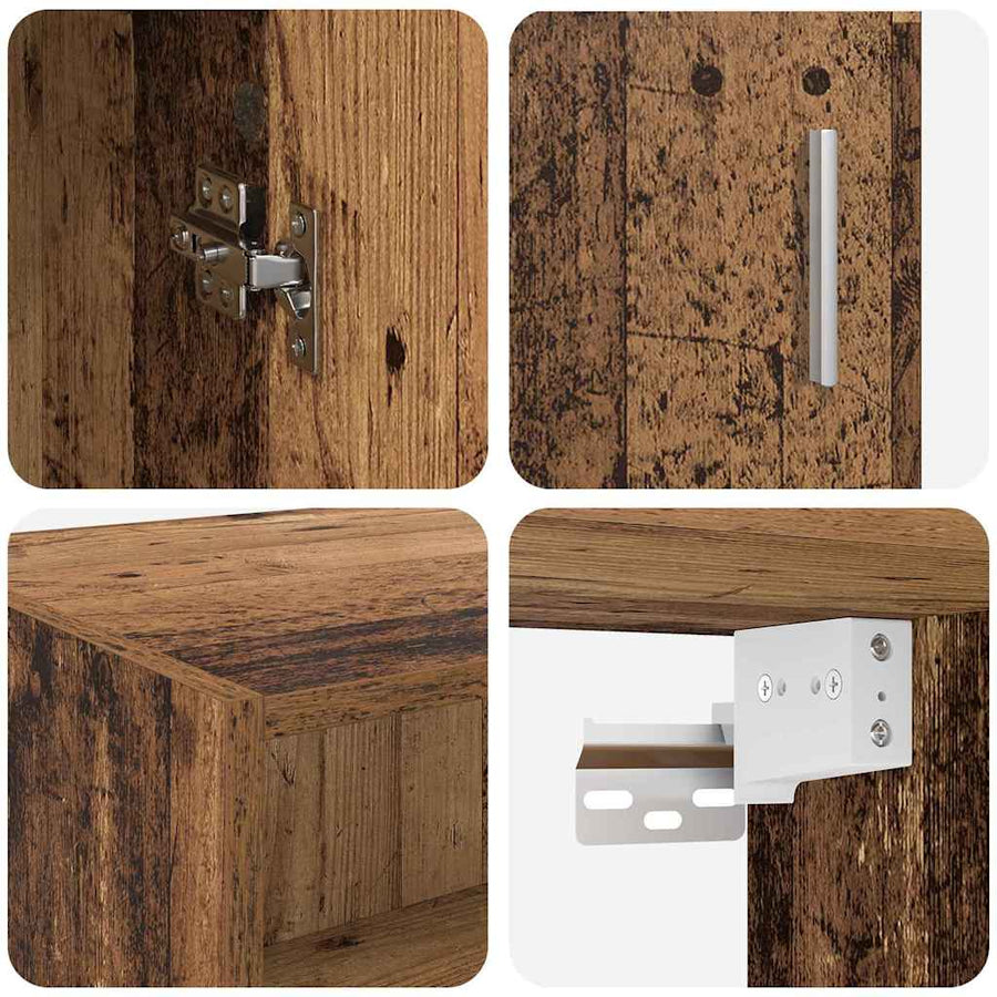 Opbergkast Oud Hout 80 x 42,5 x 225 cm Bewerkt hout