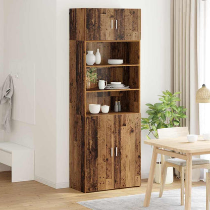 Opbergkast Oud Hout 80 x 42,5 x 225 cm Bewerkt hout