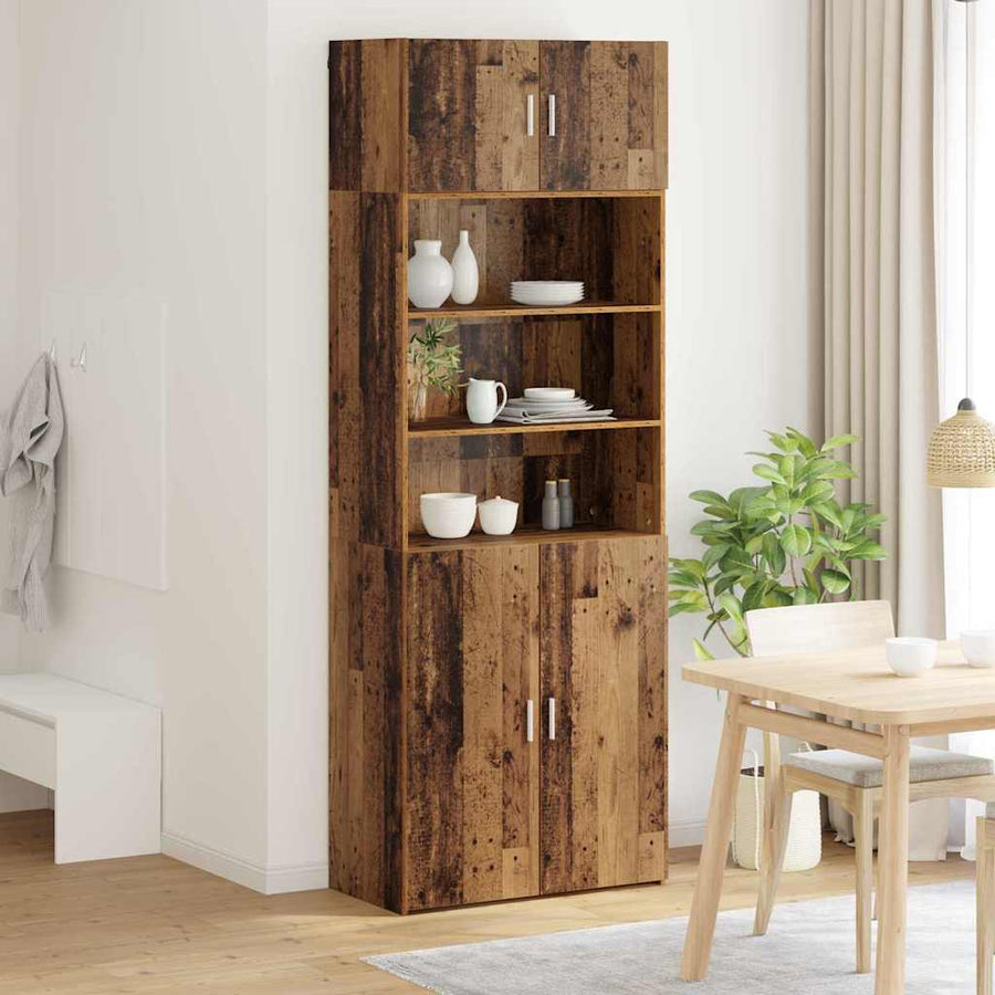 Opbergkast Oud Hout 80 x 42,5 x 225 cm Bewerkt hout