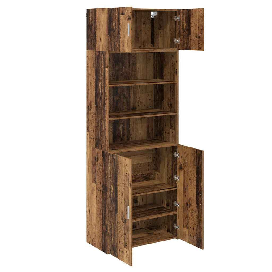 Opbergkast Oud Hout 80 x 42,5 x 225 cm Bewerkt hout