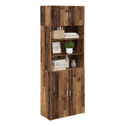 Opbergkast Oud Hout 80 x 42,5 x 225 cm Bewerkt hout