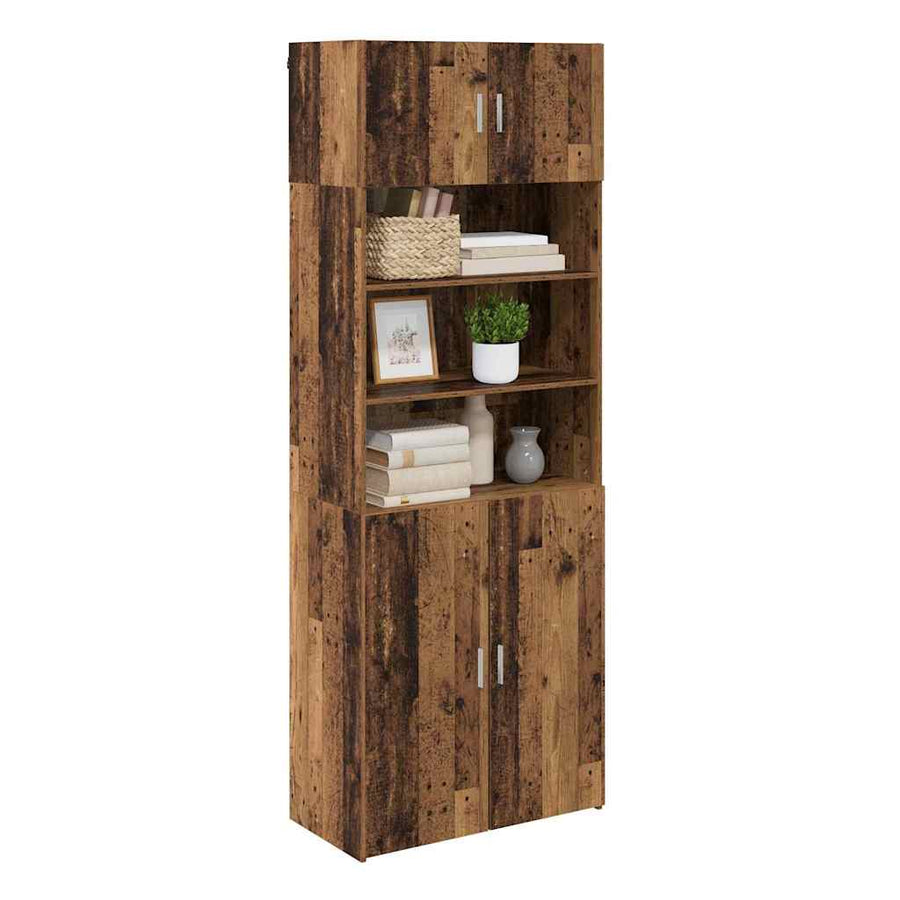 Opbergkast Oud Hout 80 x 42,5 x 225 cm Bewerkt hout